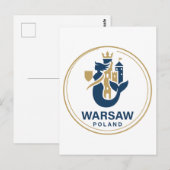 Warsaw Poland Europe Briefkaart (Voorkant / Achterkant)