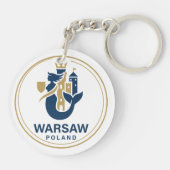Warsaw Poland Europe Sleutelhanger (Achterkant)