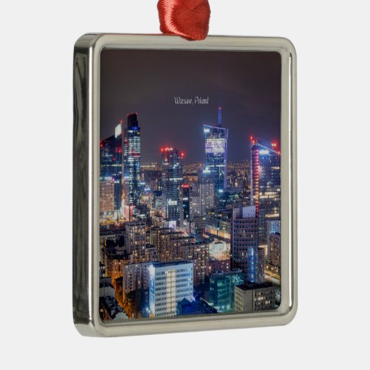 Warsaw, Poland skyline,  Metalen Ornament (Rechts)