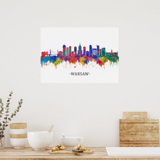 Warsaw Poland Skyline Poster (Keuken)