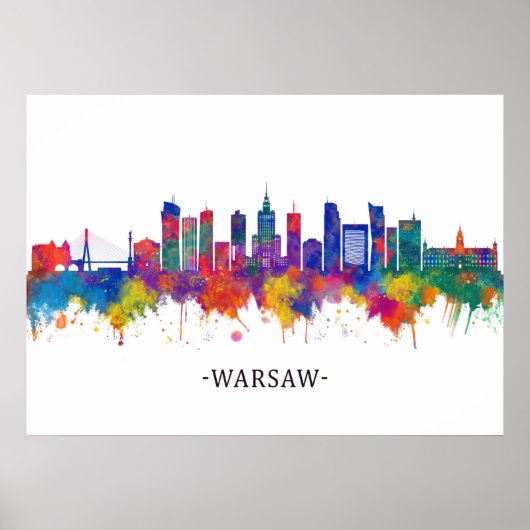 Warsaw Poland Skyline Poster (Voorkant)