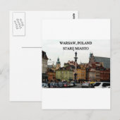 WARSAW POLAND STARE MIASTO OLD TOWN BRIEFKAART (Voorkant / Achterkant)