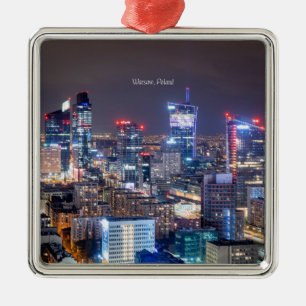 Warsaw, Polen skyline,  Metalen Ornament