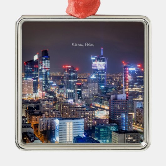 Warsaw, Polen skyline,  Metalen Ornament (Voorkant)