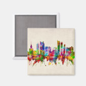 WarschaPolen Skyline Magneet (Voorkant / Achterkant)