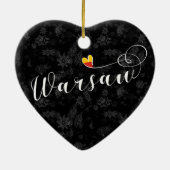 Warschau Flag Heart, Warschau, Polen Keramisch Ornament (Achterkant)