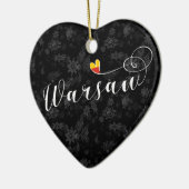 Warschau Flag Heart, Warschau, Polen Keramisch Ornament (Links)