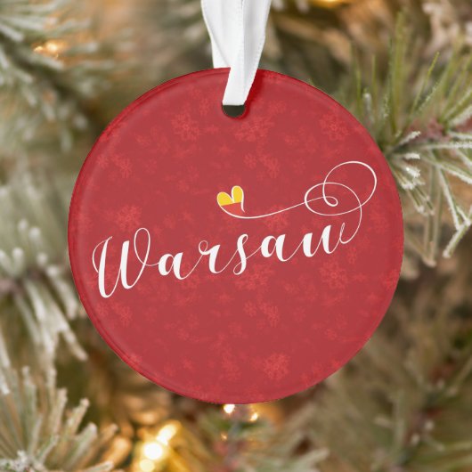 Warschau Flag Heart, Warschau, Polen Ornament (Boom)