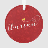 Warschau Flag Heart, Warschau, Polen Ornament (achterkant)