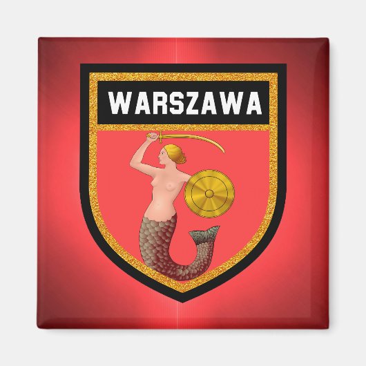 Warschau Flag Magneet (Voorkant)