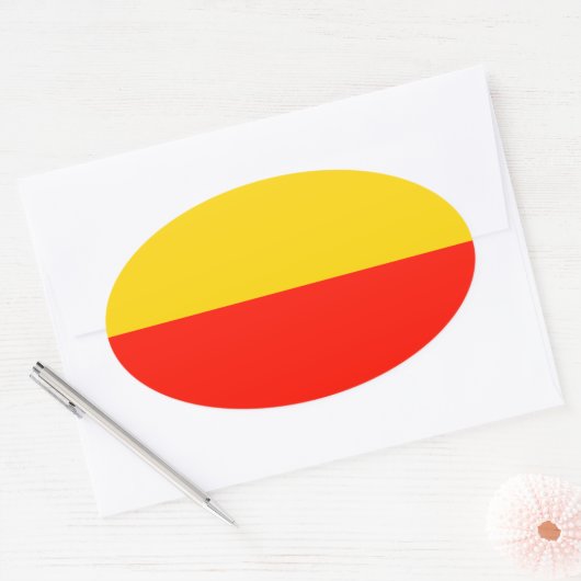 Warschau Flag Ovale Sticker (Envelop)