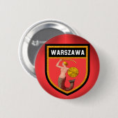Warschau Flag Ronde Button 5,7 Cm (Voorkant /achterkant)