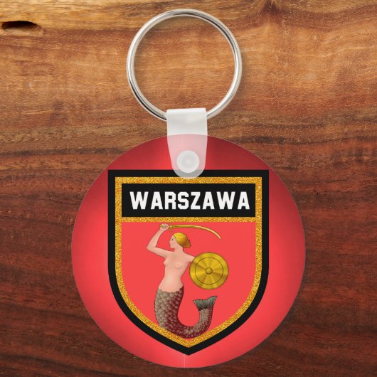 Warschau Flag Sleutelhanger (Voorkant)