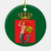 Warschau kerstversiering keramisch ornament (Achterkant)