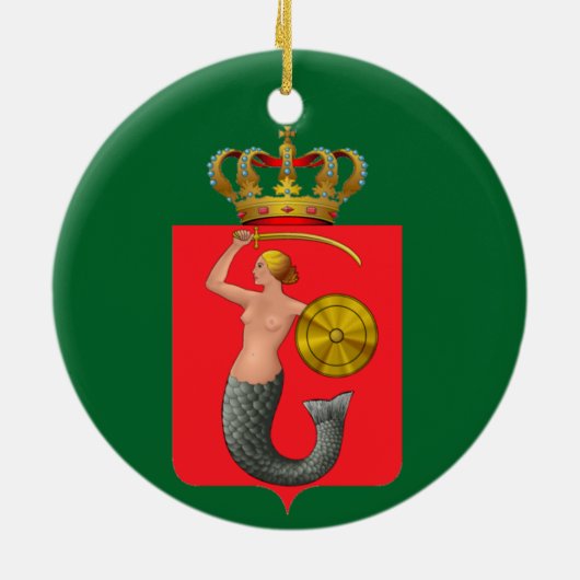 Warschau kerstversiering keramisch ornament (Achterkant)