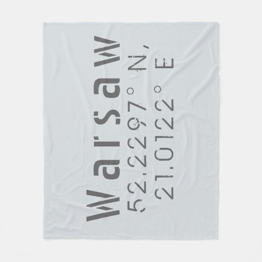 Warschau Latitude Lengtegraad Fleece Deken (Voorkant)