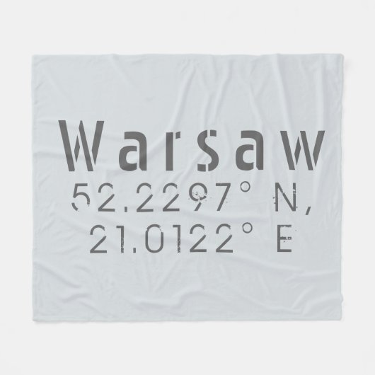 Warschau Latitude Lengtegraad Fleece Deken (Voorkant (Horizontaal))