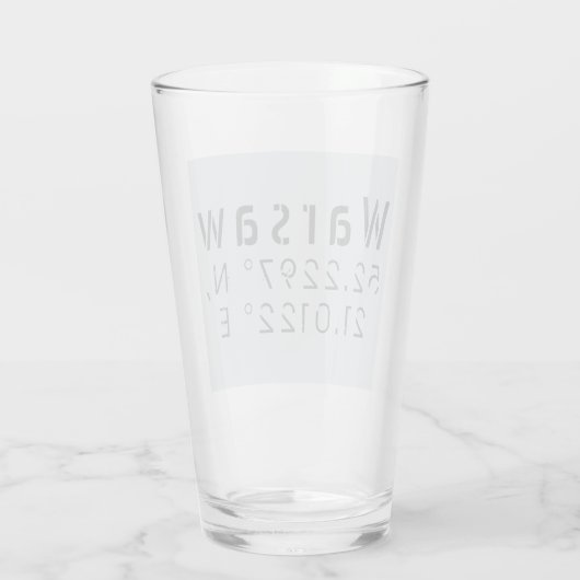 Warschau Latitude Lengtegraad Glas (Achterkant)