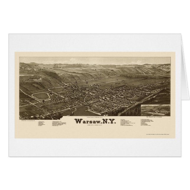 Warschau, NY Panoramic Map - 1885 (Voorkant Horizontaal)