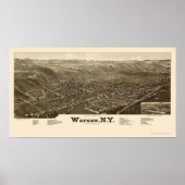 Warschau, NY Panoramic Map - 1885 Poster (Voorkant)