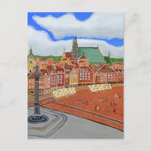 Warschau-Oude stad Briefkaart (Voorkant)