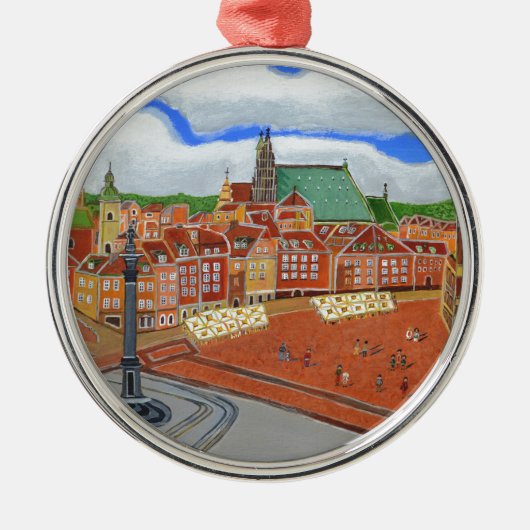 Warschau-Oude stad Metalen Ornament (Voorkant)