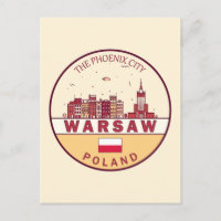 Warschau Polen City Skyline Emblem