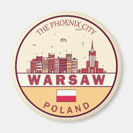 Warschau Polen City Skyline Emblem Magneet