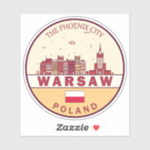 Warschau Polen City Skyline Emblem Sticker (Vel)