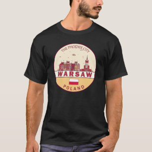 Warschau Polen City Skyline Emblem T-shirt
