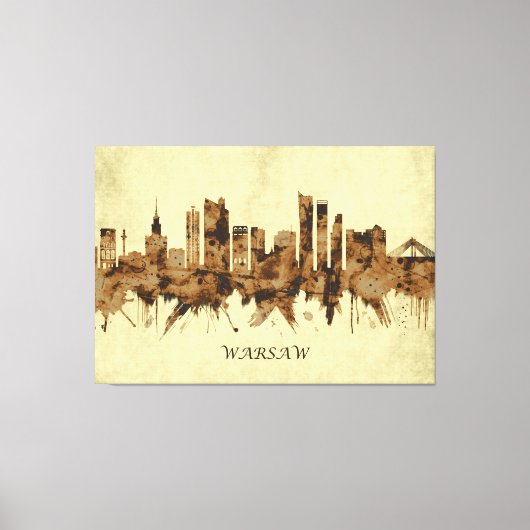 Warschau Polen Cityscape Canvas Afdruk (Voorkant)