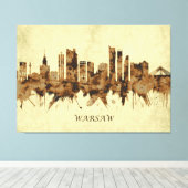 Warschau Polen Cityscape Canvas Afdruk (Insitu (Houten vloer))