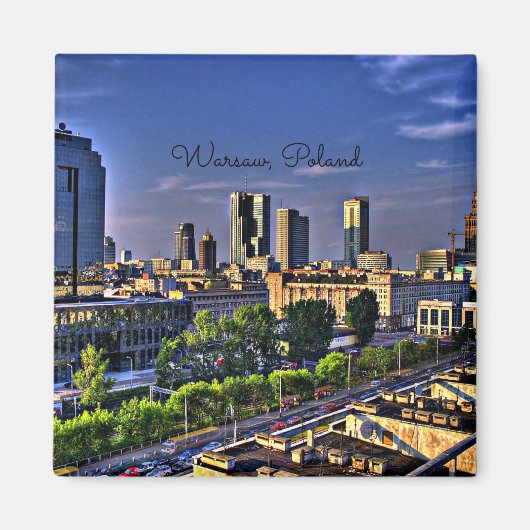 Warschau, Polen Cityscape Magneet (Voorkant)