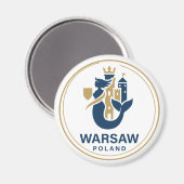 Warschau Polen Europa Magneet (Voorkant / Achterkant)