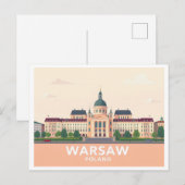 Warschau Polen Het Koninklijk Kasteel Pastel Trave Briefkaart (Voorkant / Achterkant)