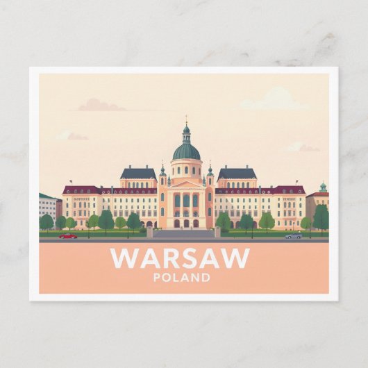 Warschau Polen Het Koninklijk Kasteel Pastel Trave Briefkaart (Voorkant)