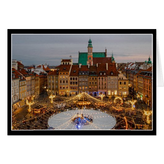 Warschau Polen Kerst Kaart (Voorkant Horizontaal)