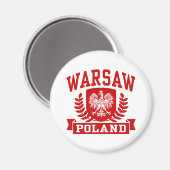 Warschau Polen Magneet (Voorkant / Achterkant)