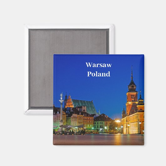 Warschau Polen Magneet (Voorkant / Achterkant)