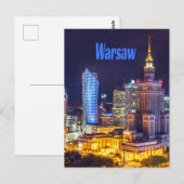 Warschau Polen Night Skyline Warschau Spire Briefkaart (Voorkant / Achterkant)