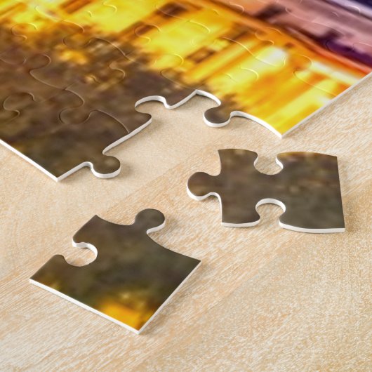 Warschau Polen Night Skyline Warschau Spire Legpuzzel (Zijkant)