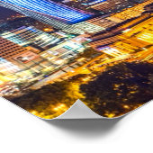 Warschau Polen Night Skyline Warschau Spire Poster (Hoek)