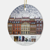 Warschau Polen - Oude stad Reisfoto's Kerstmis Keramisch Ornament (Links)