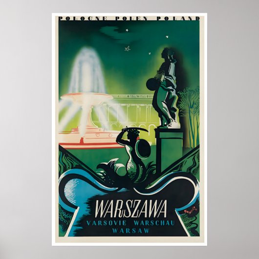 Warschau Polen Poster Reisprent Poolse Kunst (Voorkant)