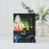 Warschau Polen Poster voor het reizen met reiswieg Briefkaart (Staand voorkant)