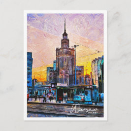 Warschau Polen Prachtig olieverflandschap Briefkaart