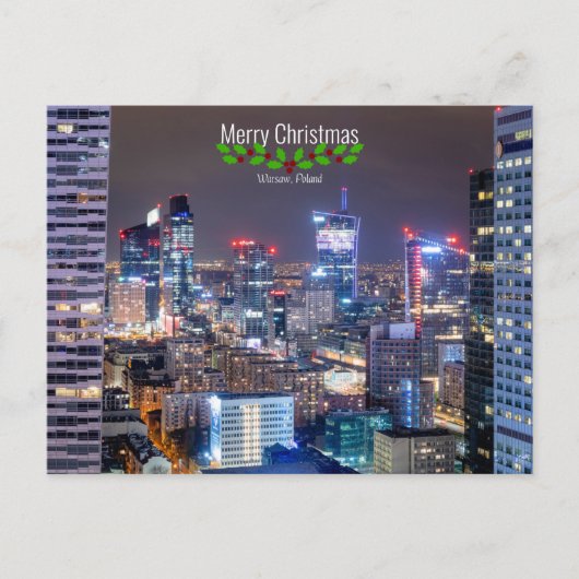 Warschau, Polen, Prettig Kerstmis, Briefkaart (Voorkant)