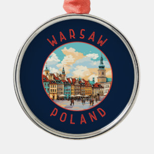 Warschau Polen Retro Noodcirkel Metalen Ornament