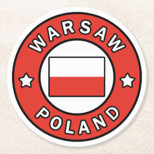 Warschau Polen Ronde Kartonnen Onderzetter
