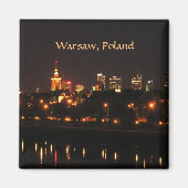 Warschau, Polen 's nachts Magneet (Voorkant)